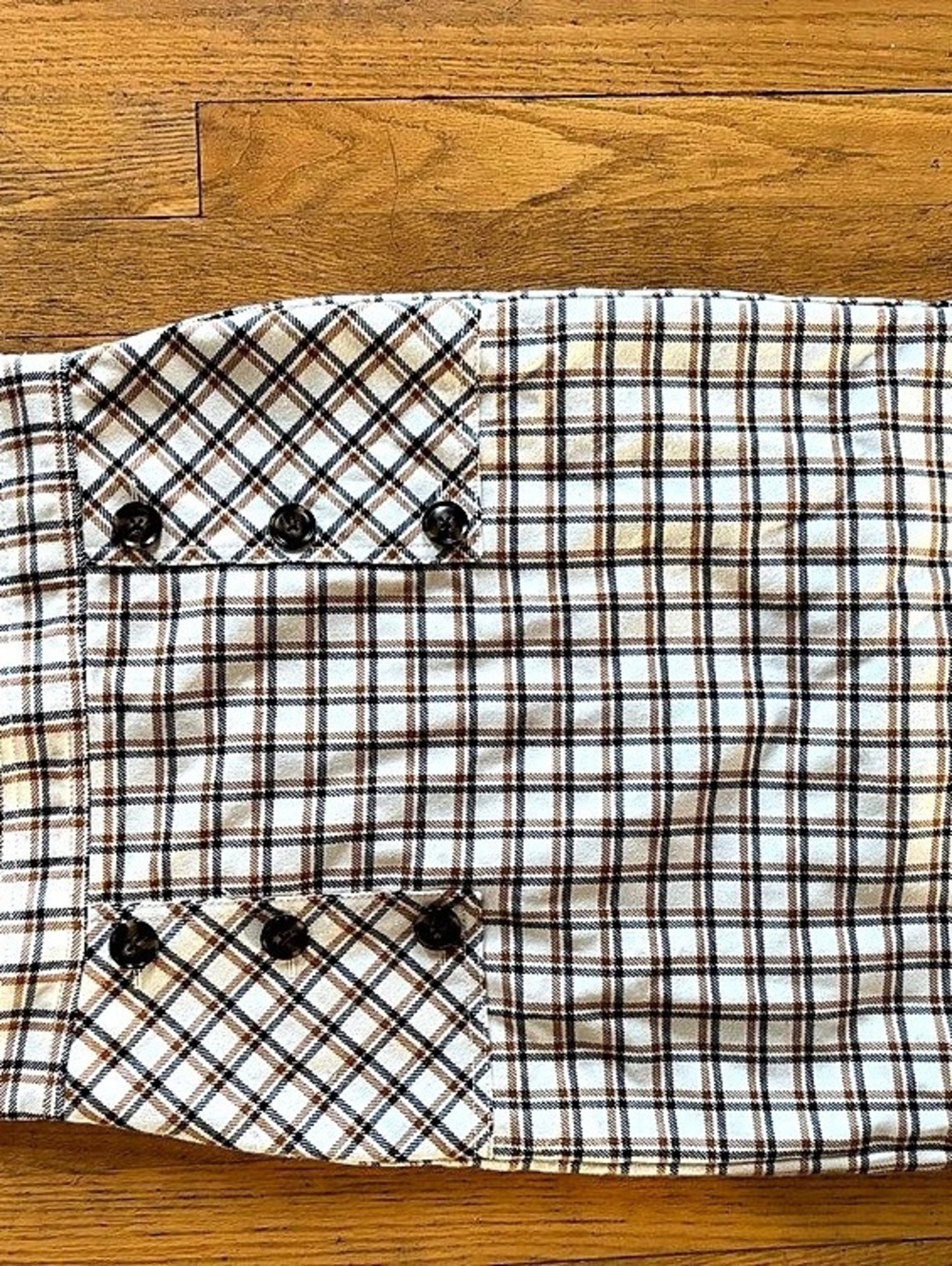 Ann Taylor Plaid Pencil Skirt in White & Brown Size 2